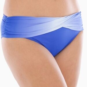 BLEU ROD BEATTie Aruba Blue Crossover Bikini Bottom w/Ombré Waistband, 10